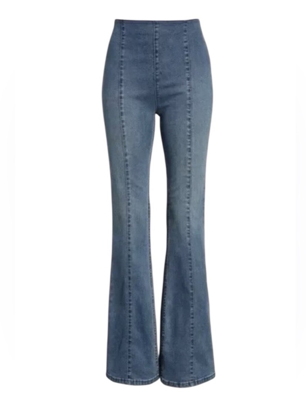 Free People We The Free Pull-On Flare High Rise Jeans 29 Medium Wash Stretch